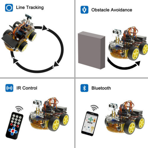 Intelligent Bluetooth Tracking/ Obstacle Avoidance Car with arduino  UNO-OKY5005 – OKYSTAR